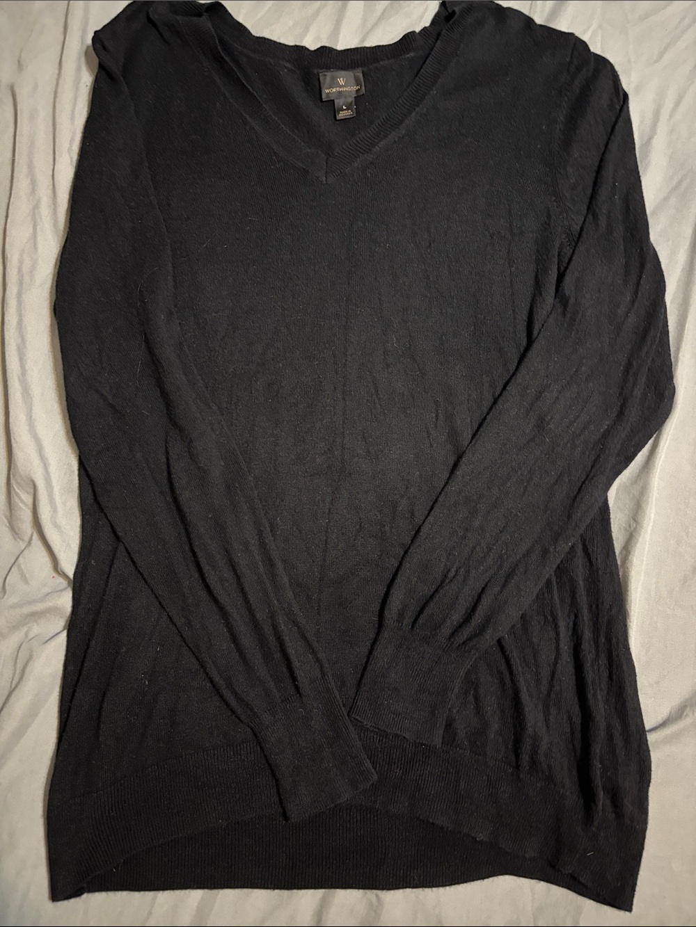 Worthington Black V-Neck Men's Sweater